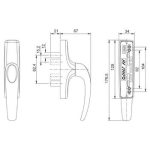Cremonese Manon Savio 873 per anta battente, dimensioni 34x129 mm, finitura 1013 - immagine 2